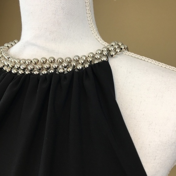 White House Black Market Gold Bead tie Neck - Picture 2 of 7